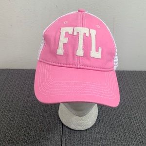 FTL Trucker Snapback Hat Womens Adjustable Pink White Mesh Back DMR Classic